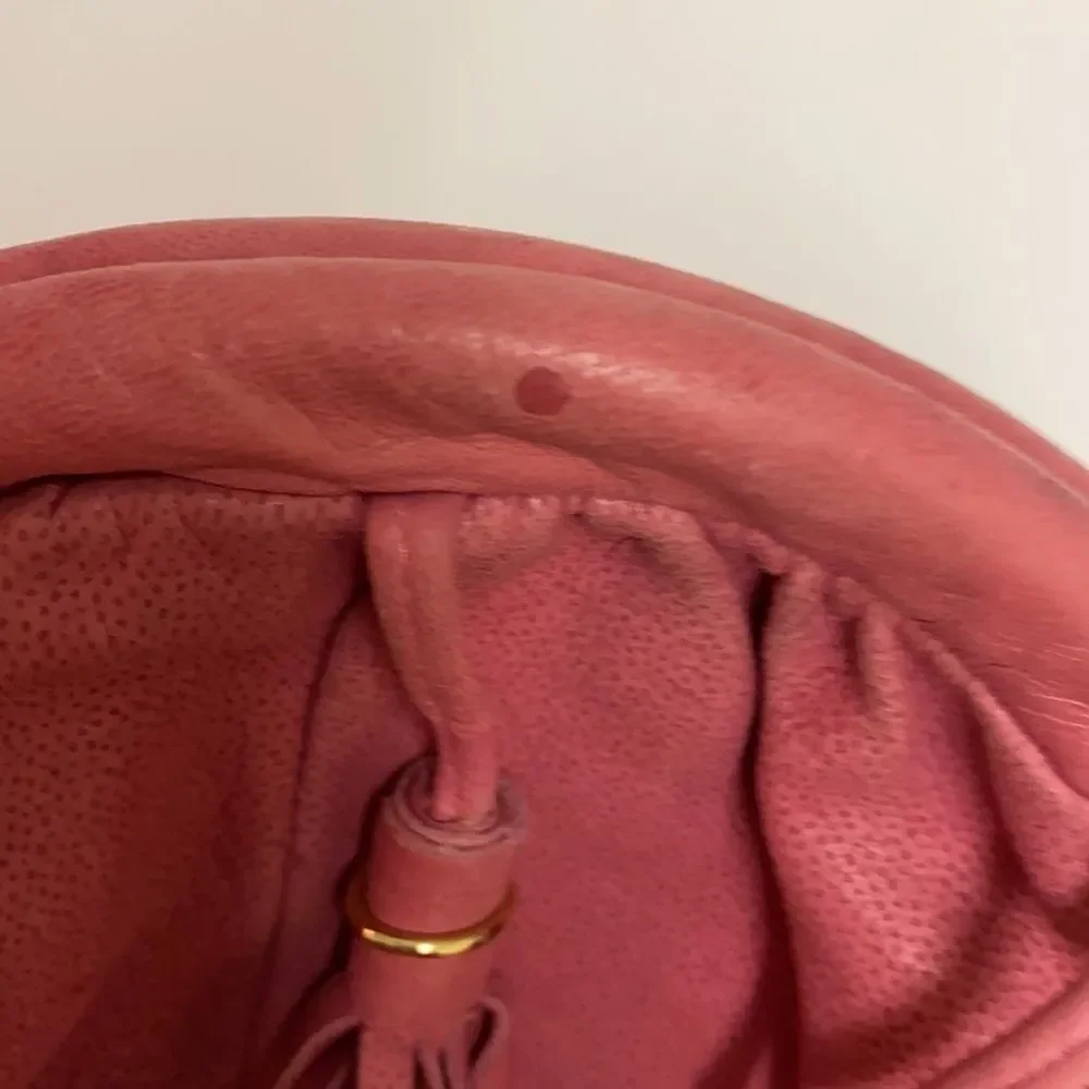 Vintage Valley Girl Pink Leather Clam Shell Crossbdy Bag A27‎